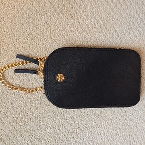 Tory Birch Emerson Crossbody Phone Bag with Gold Chain And Leather Strap